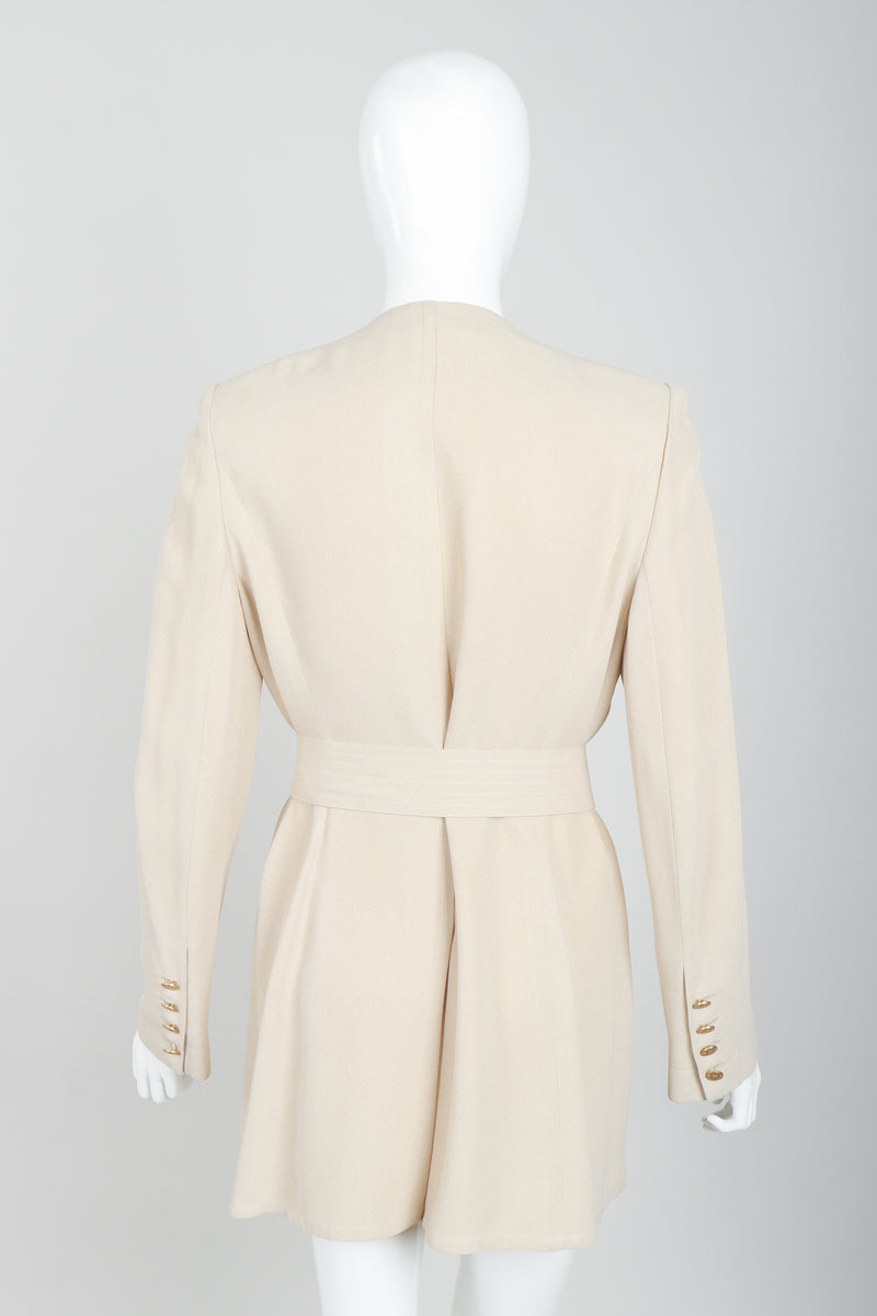 Vintage Sonia Rykiel Sand Crepe Belted Jacket Set on Mannequin back at Recess