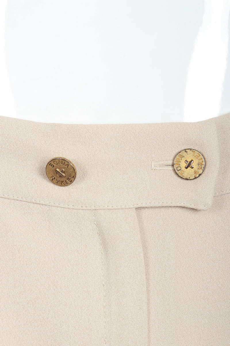 Vintage Sonia Rykiel Sand Crepe Belted Jacket & Short Set on Mannequin Waist Detail at Recess