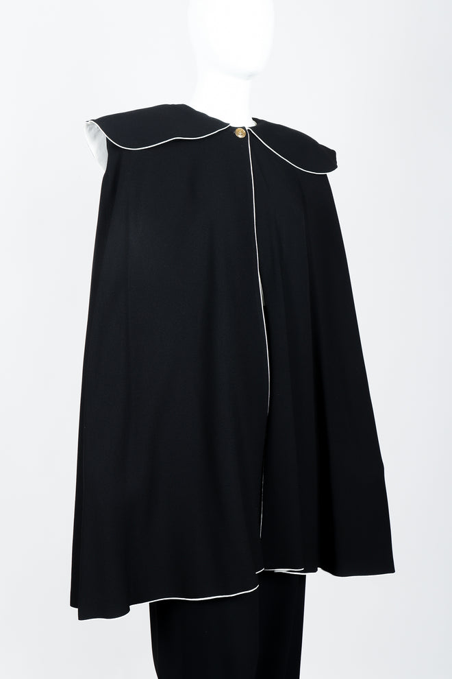 Vintage Sonia Rykiel Crepe Cape & Pant Set on mannequin side crop at Recess Los Angeles
