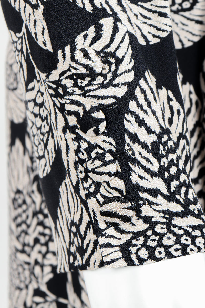 Vintage Sonia Rykiel Leaf Print Jacket, Tank & Pant Ensemble sleeve detail