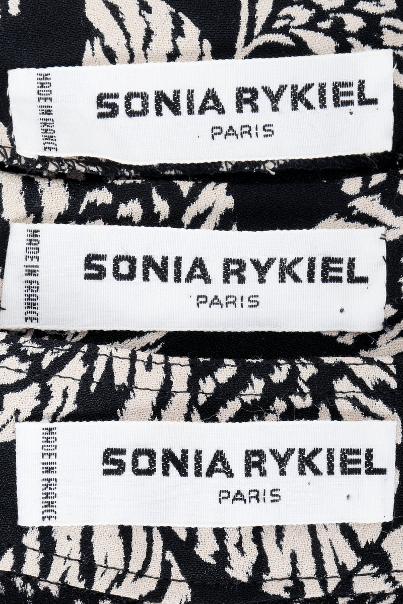 Vintage Sonia Rykiel labels on Leaf Print fabric