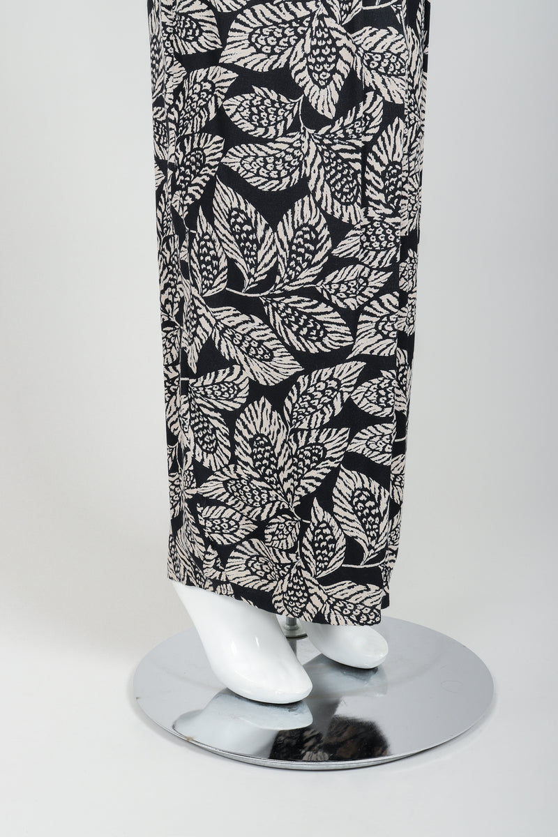 Vintage Sonia Rykiel Leaf Print Pant Ensemble leg on mannequin