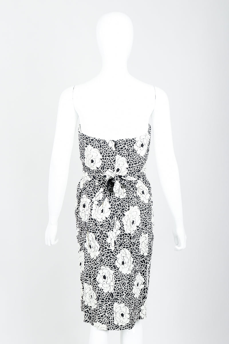 Vintage Sonia Rykiel black white Floral Print Dress on mannequin back at Recess
