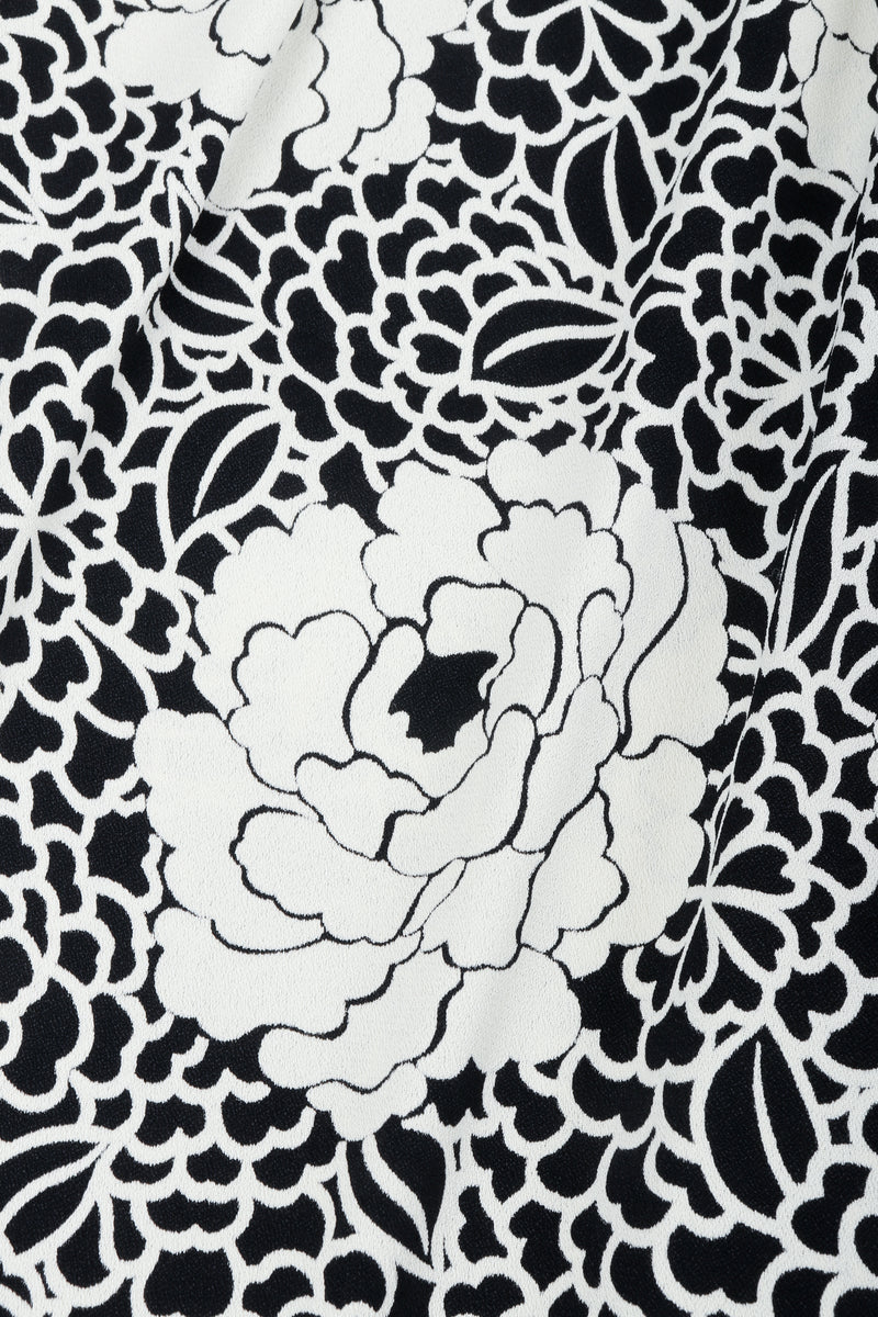 Vintage Sonia Rykiel black white Floral carnation Print detail