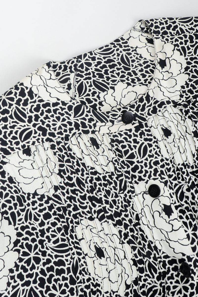 Vintage Sonia Rykiel black white Floral Print Dress & Blouse Set neckline at Recess