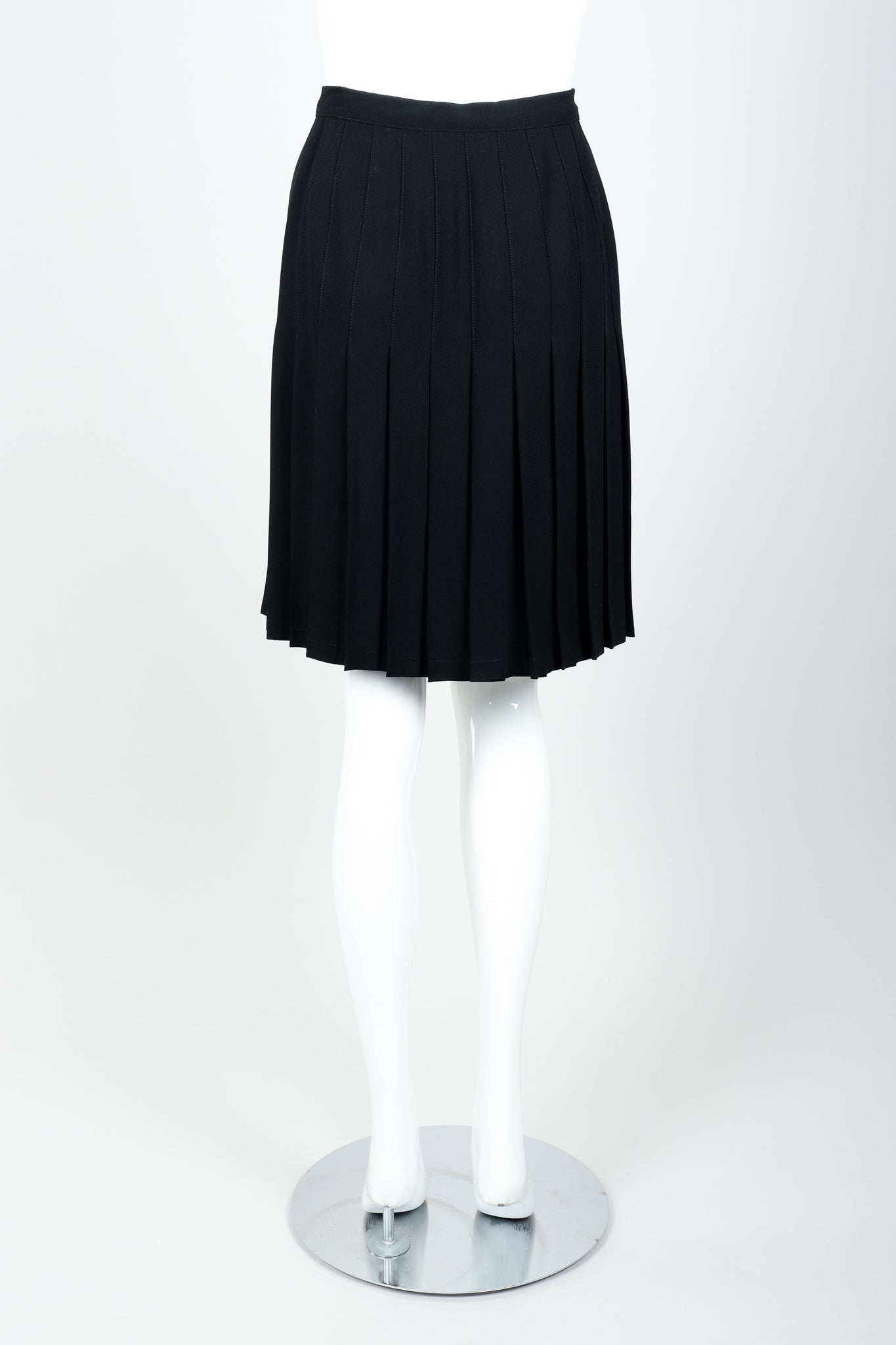 Vintage Sonia Rykiel Crepe Pleated Wrap Skirt on mannequin back at Recess