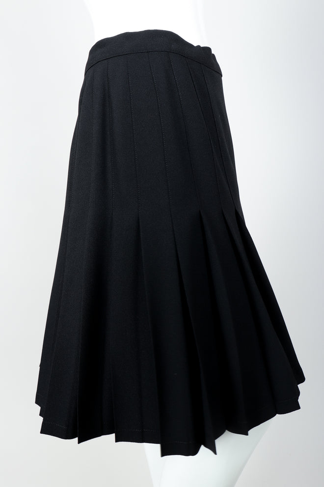 Vintage Sonia Rykiel Crepe Pleated Wrap Skirt on mannequin crop at Recess