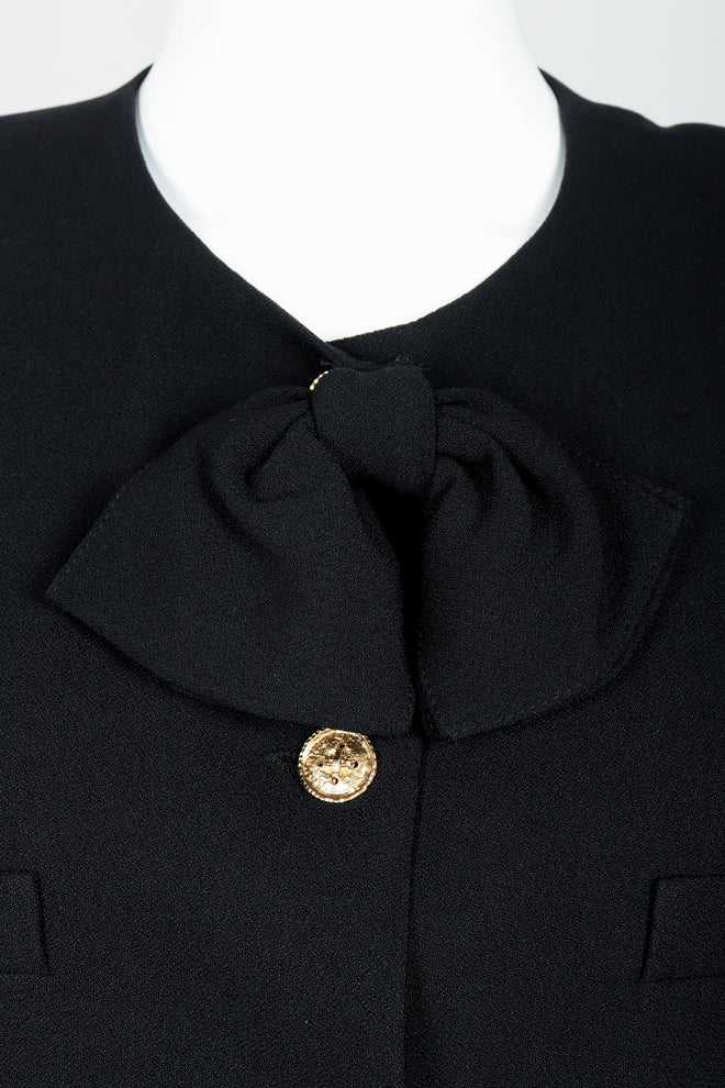 Vintage Sonia Rykiel Chanel Style Boxy Jacket Suit on Mannequin bow detail at Recess