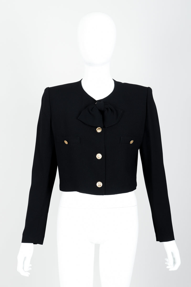 Vintage Sonia Rykiel Chanel Style Boxy Jacket Suit on Mannequin front at Recess
