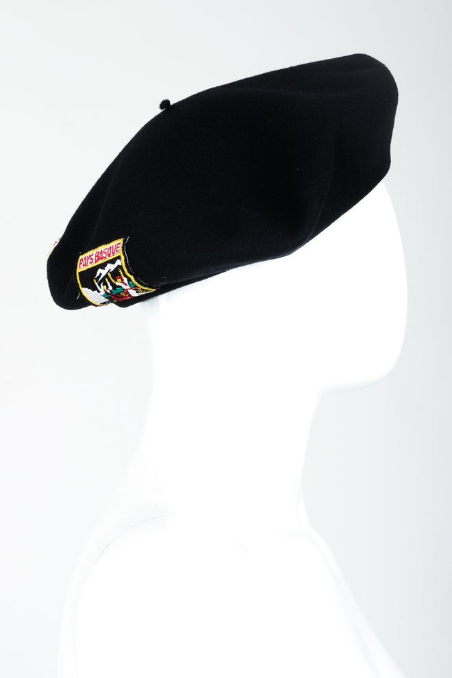 Vintage Sonia Rykiel Wool European Crest Beret on mannequin at Recess