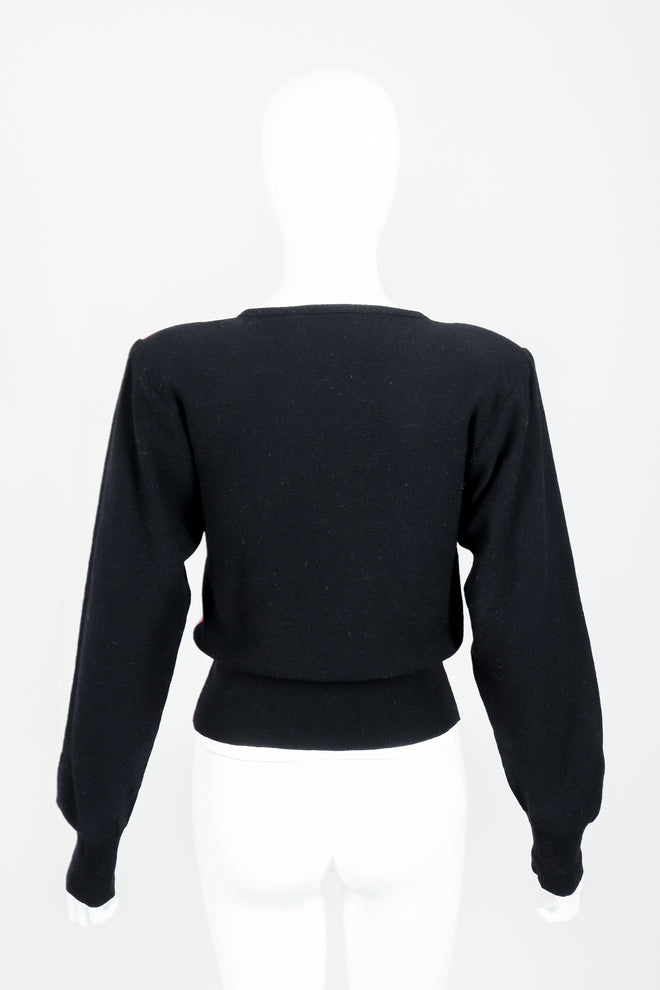 Vintage Sonia Rykiel Pink Stripe Keyhole Tie Neck Sweater on Mannequin Back at Recess