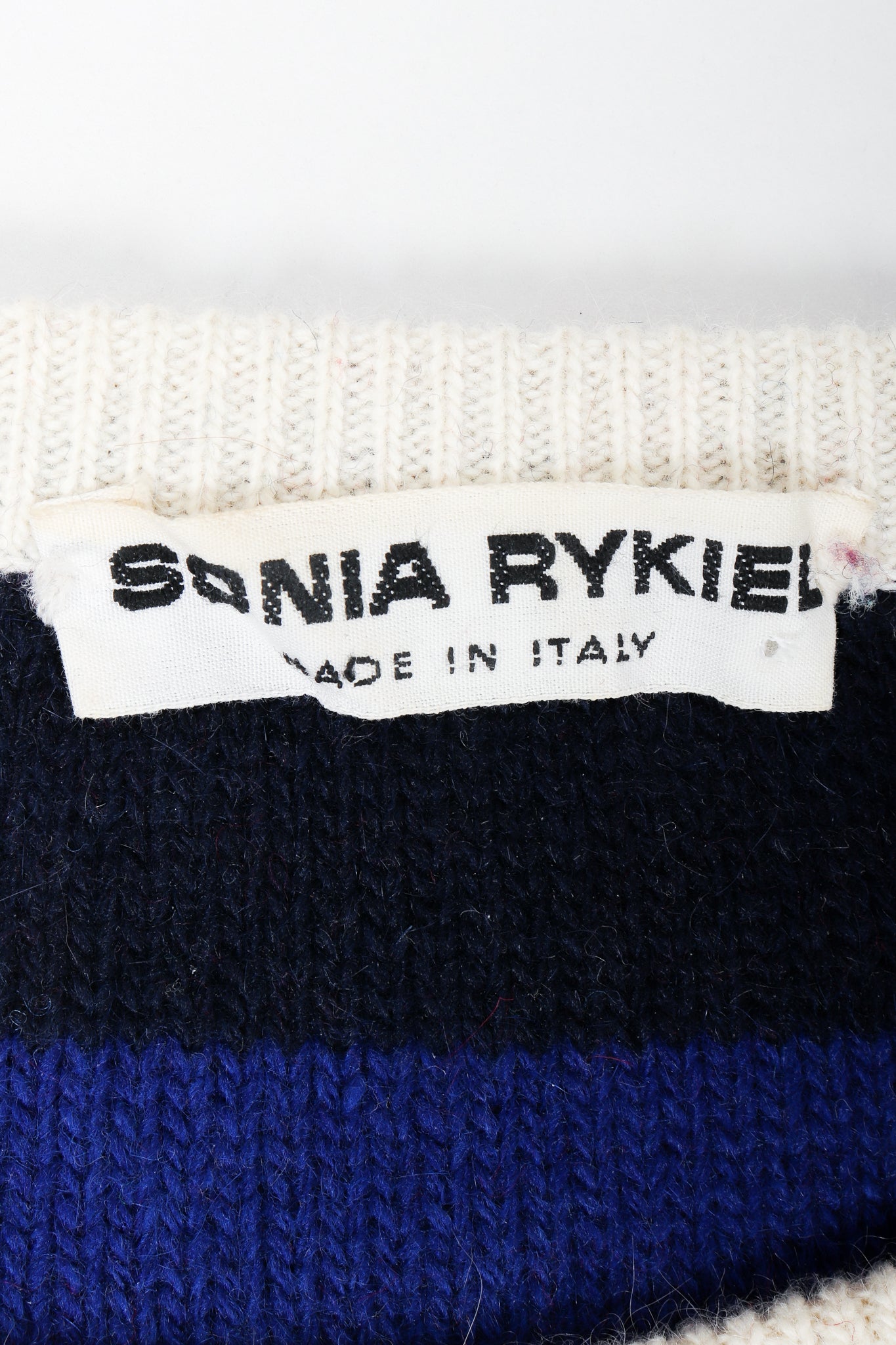 Vintage Sonia Rykiel label on navy blue