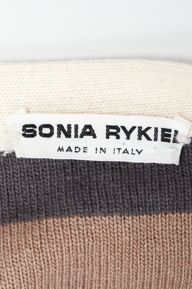 Vintage Sonia Rykiel label on brown and cream knit