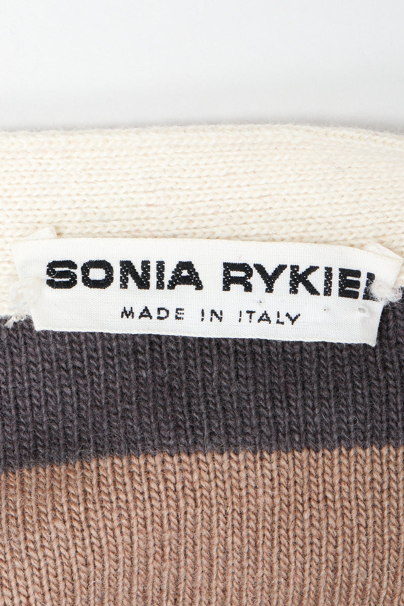 Vintage Sonia Rykiel label on brown and cream knit