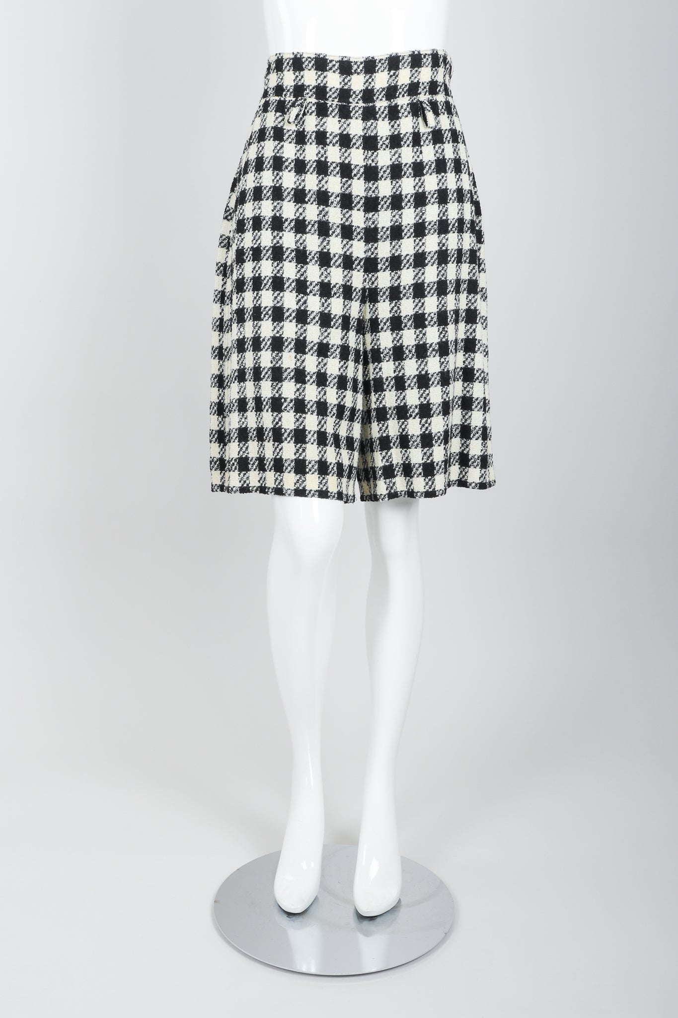 Vintage Sonia Rykiel Bouclé Checked Shorts on Mannequin Front at Recess Los Angeles