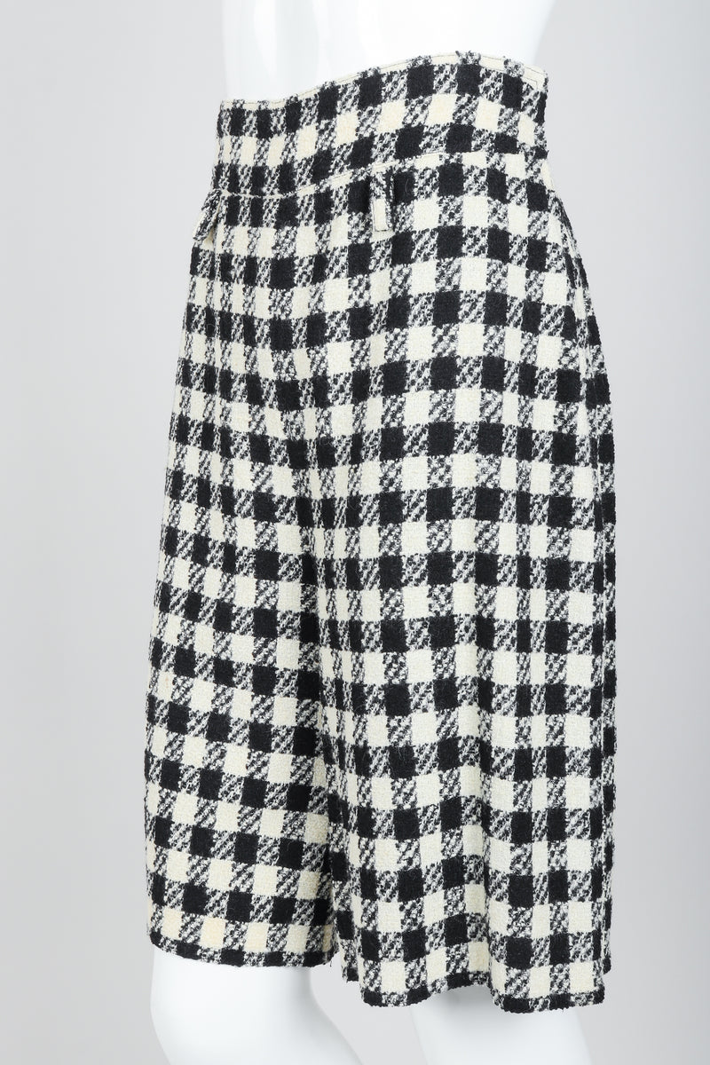 Vintage Sonia Rykiel Bouclé Checked Shorts on Mannequin angled at Recess Los Angeles
