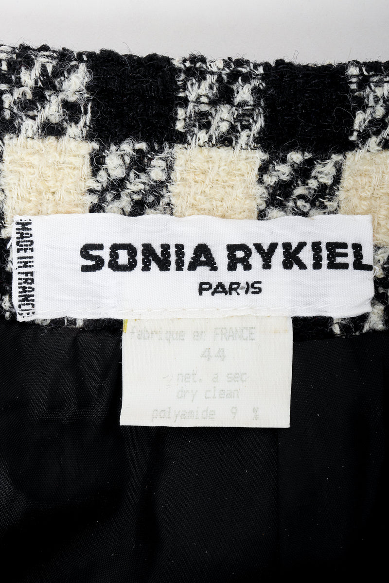 Vintage Sonia Rykiel label on Bouclé fabric