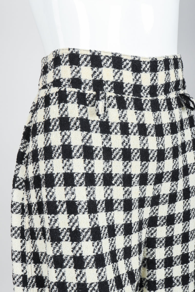 Vintage Sonia Rykiel Bouclé Checked Shorts on Mannequin waist detail