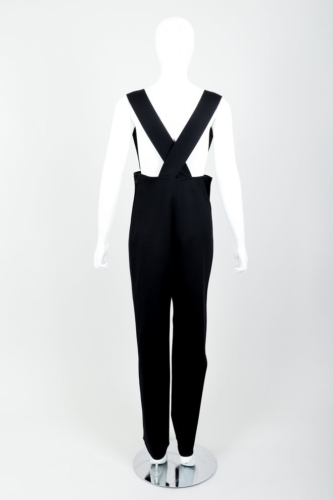 Vintage Sonia Rykiel Black Knit Suspender Pant on Mannequin back at Recess