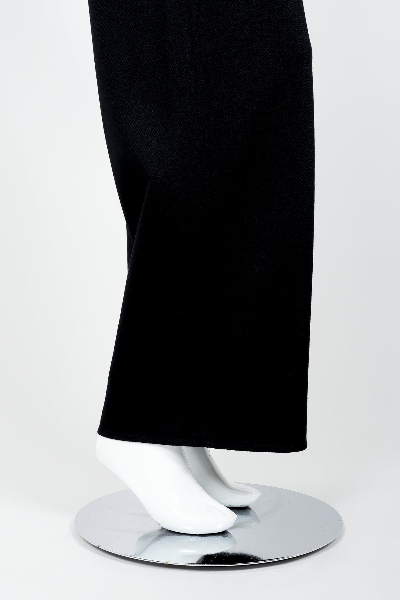 Vintage Sonia Rykiel Black Knit Suspender Pant on Mannequin hem at Recess