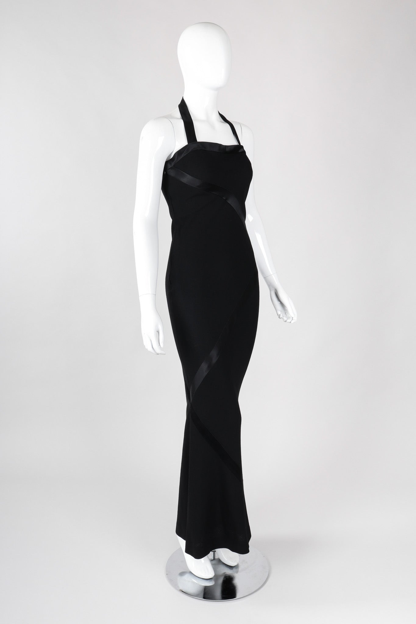 Recess Los Angeles Vintage Sonia Rykiel Minimalist 90s Bias Halter Sheath Gown