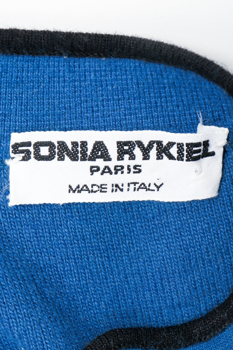 Vintage Sonia Rykiel label on blue