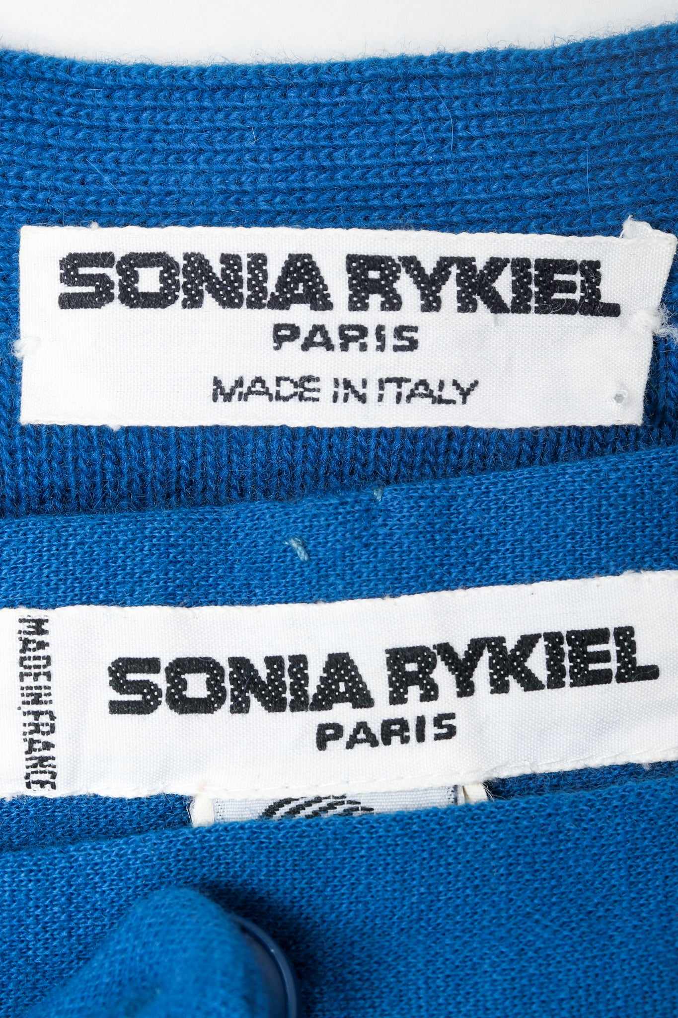 Vintage Sonia Rykiel Labels on blue