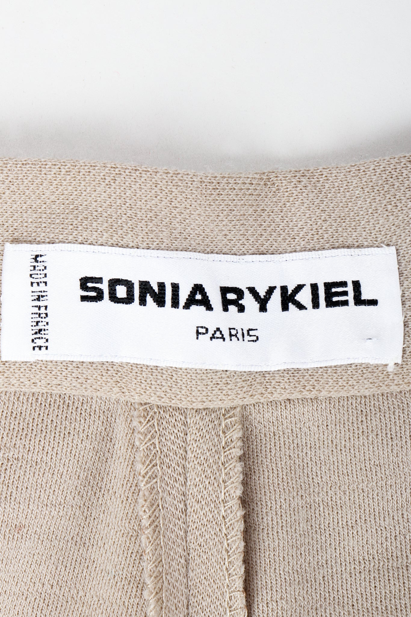 Vintage Sonia Rykiel label on beige