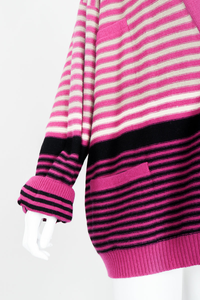 Vintage Sonia Rykiel Fuchsia Stripe Boyfriend Cardigan on Mannequin Sleeve at Recess