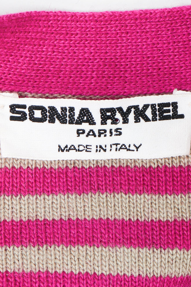 Vintage Sonia Rykiel label on fuchsia stripe
