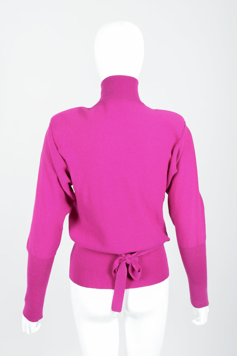Vintage Sonia Rykiel Magenta Knit Popover Sweater on Mannequin Back at Recess