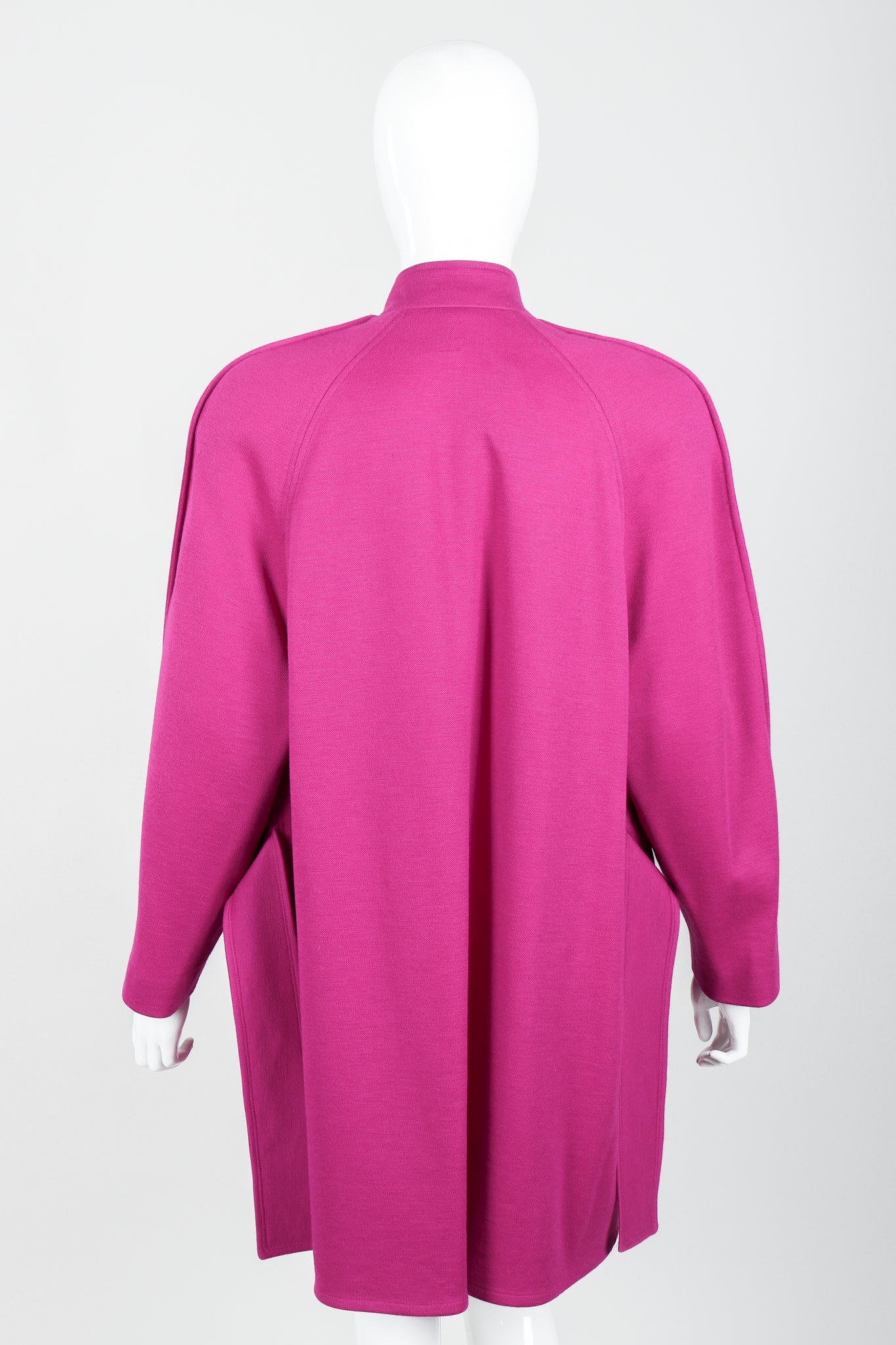 Vintage Sonia Rykiel Fuchsia Knit Cocoon Coat on mannequin back at Recess