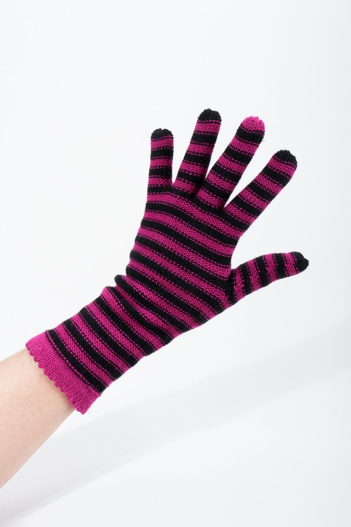 Vintage Sonia Rykiel Fuchsia Stripe Knit Gloves – Recess