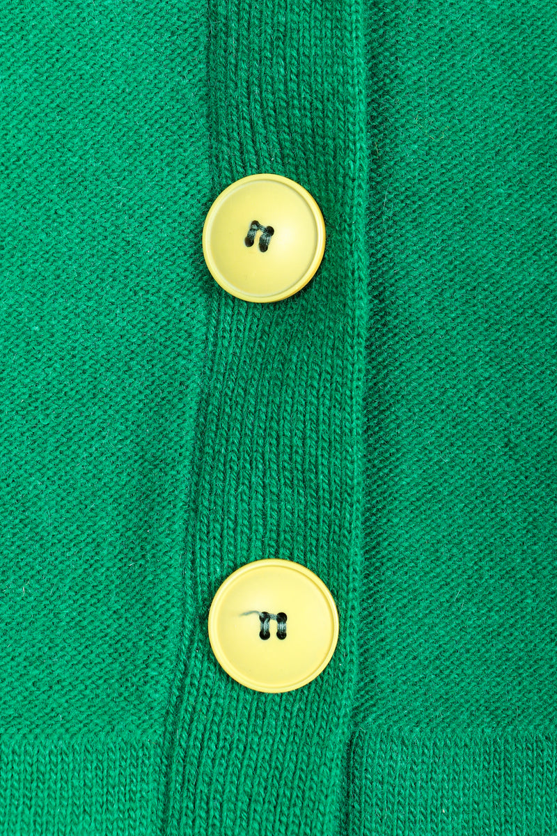 Vintage Sonia Rykiel Green Collegiate Knit Cardigan Button Detail at Recess
