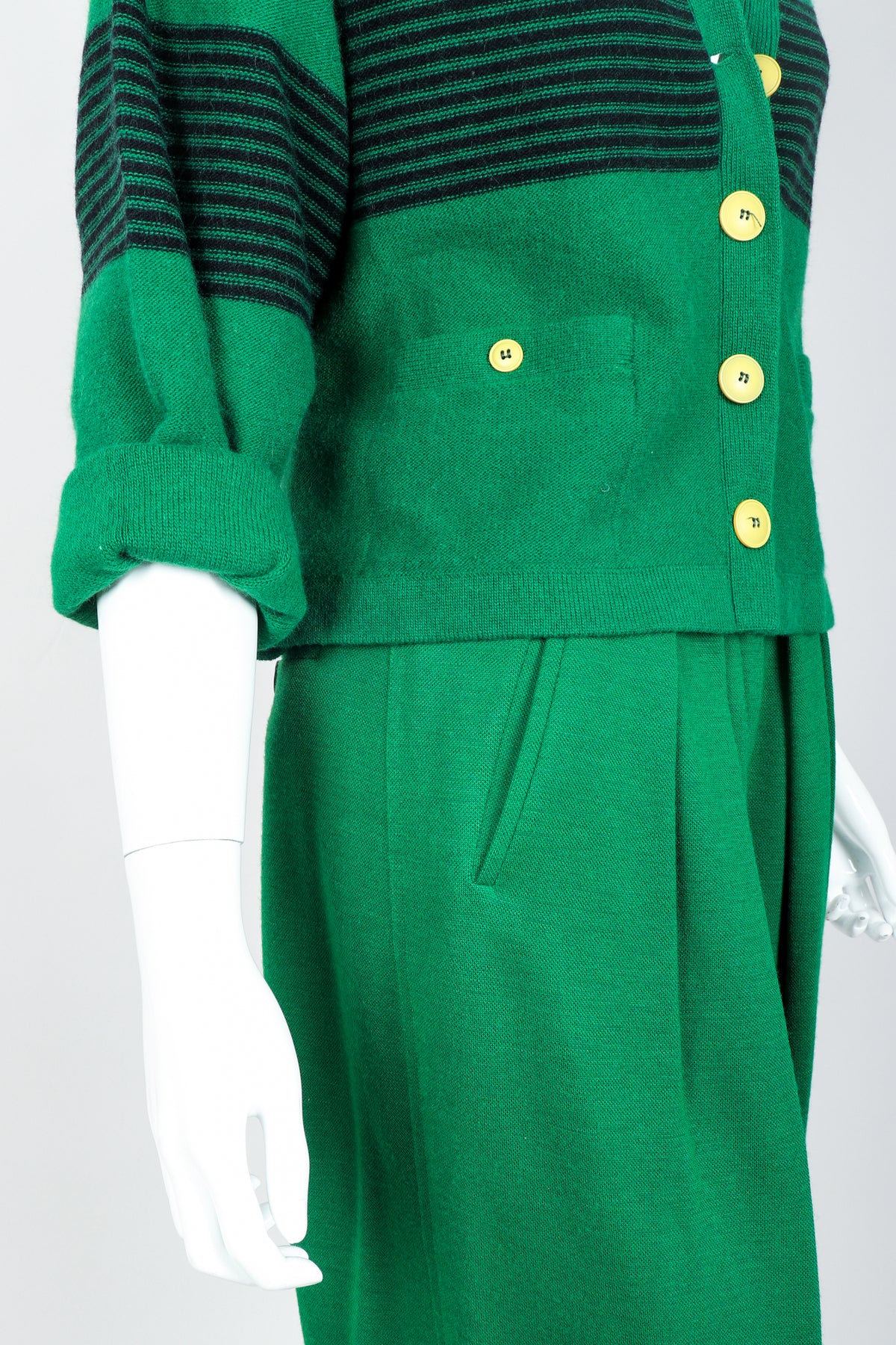 Vintage Sonia Rykiel Green Collegiate Cardigan & Pant Set – Recess