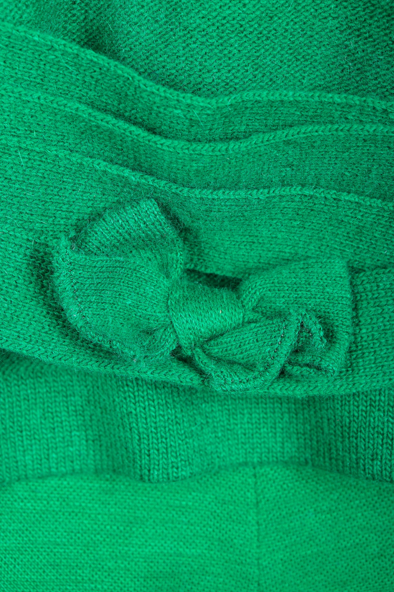 Vintage Sonia Rykiel Green Collegiate Knit Cardigan Back Bow Detail at Recess