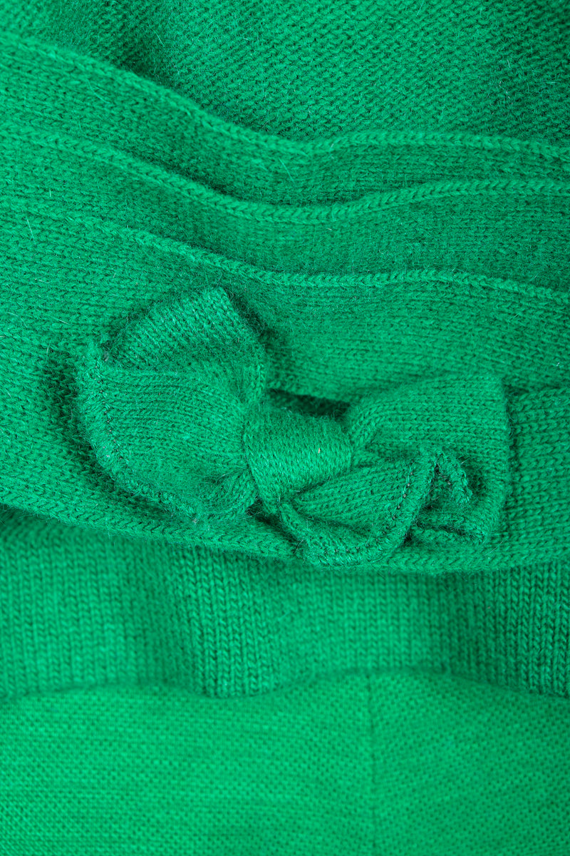 Vintage Sonia Rykiel Green Collegiate Knit Cardigan Back Bow Detail at Recess