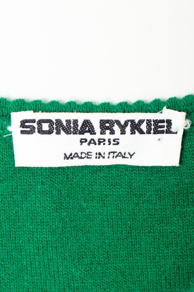 Vintage Sonia Rykiel Label on Green