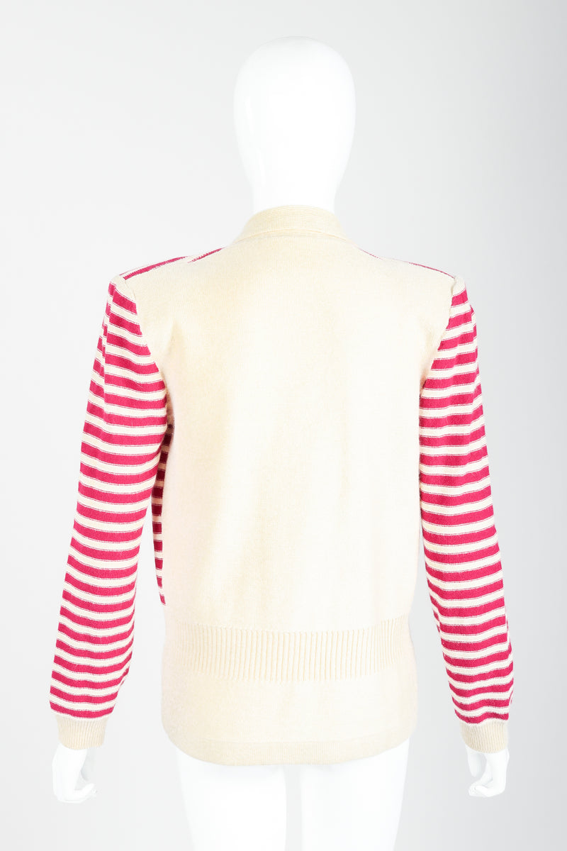 Vintage Sonia Rykiel Magenta Knit Sweater Set on Mannequin back at Recess