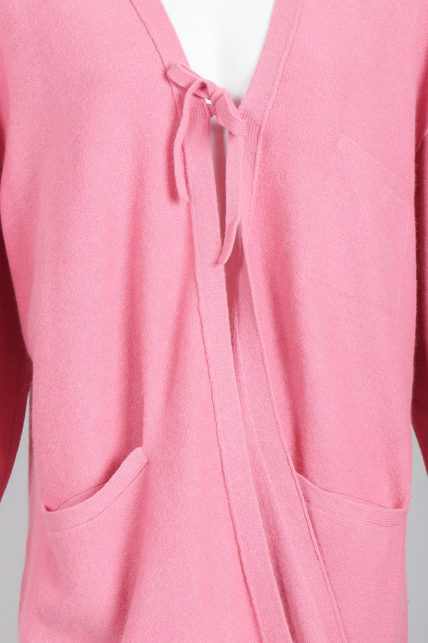 Vintage Sonia Rykiel Pink Knit Cocoon Cardigan on Mannequin Front detail at Recess