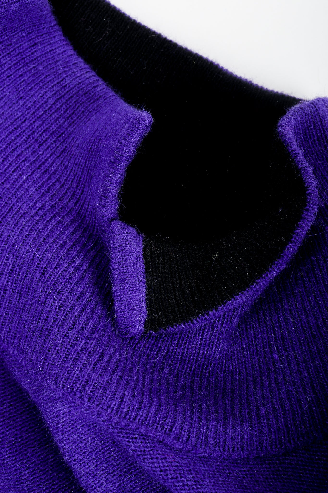 Vintage Sonia Rykiel Purple Knit Turtleneck Neckline Detail