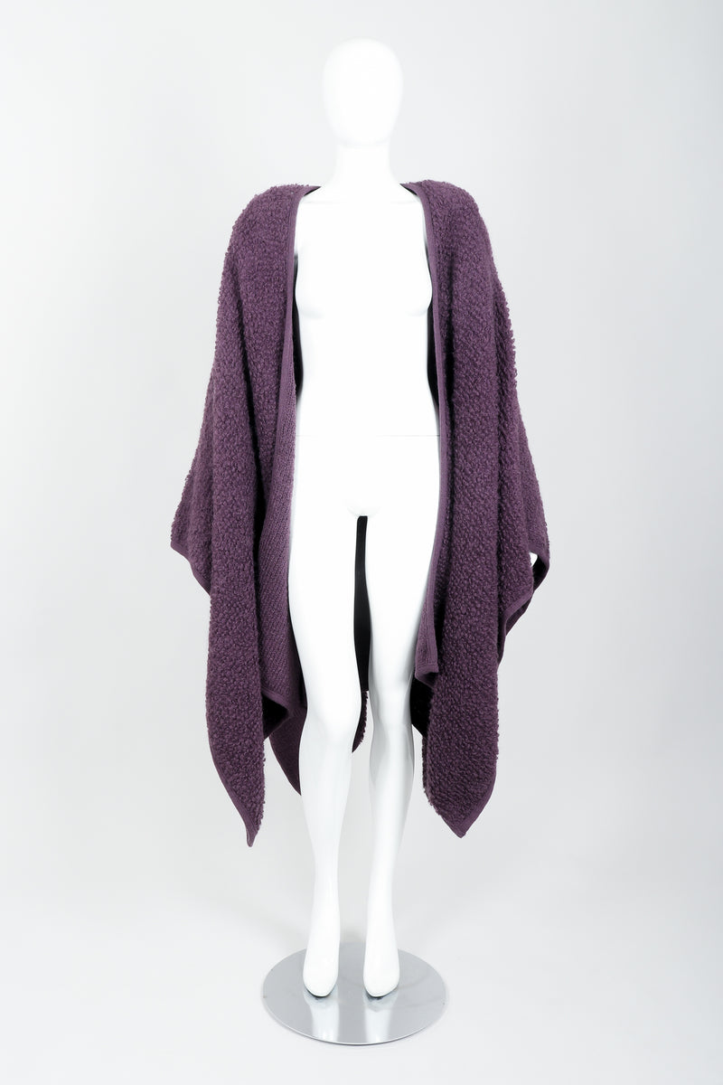 Vintage Sonia Rykiel Curly Wool Cape Coat Poncho on Mannequin front at Recess