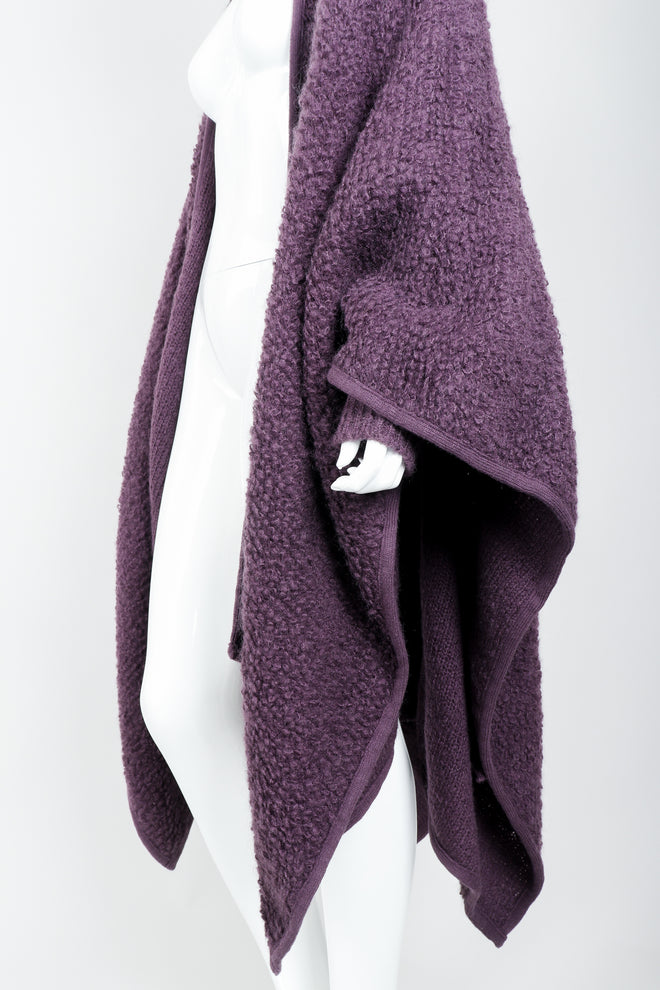 Vintage Sonia Rykiel Curly Wool Cape Coat Poncho on Mannequin side crop at Recess