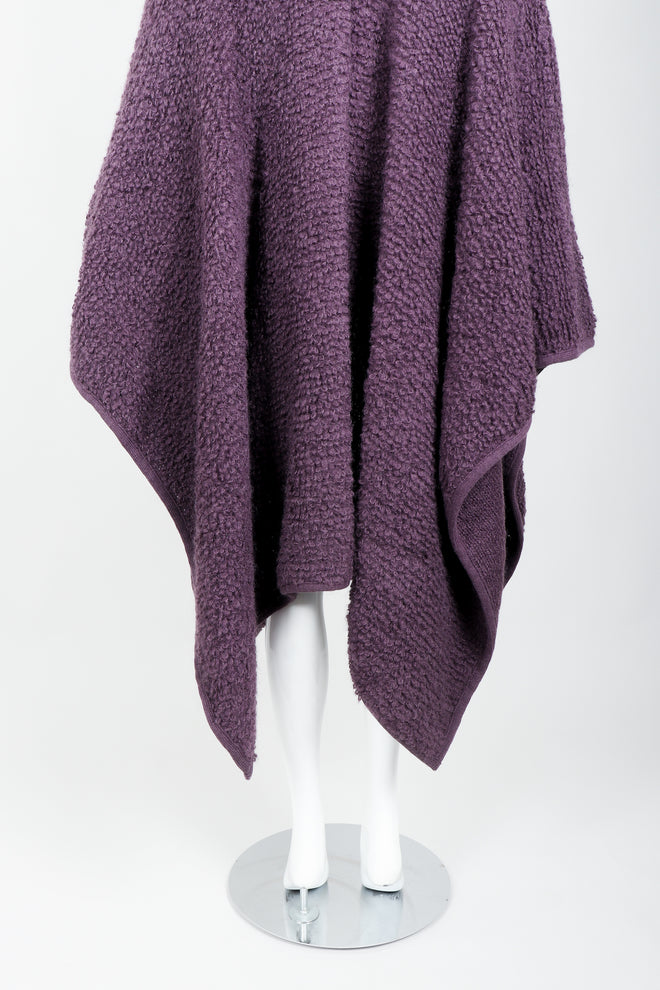 Vintage Sonia Rykiel Curly Wool Cape Coat Poncho on Mannequin back hem at Recess
