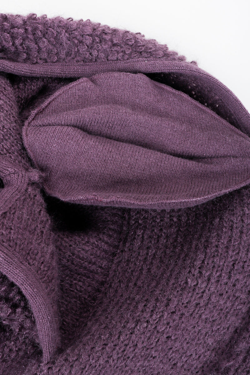 Vintage Sonia Rykiel Curly Wool Cape Coat Poncho shoulder pad detail