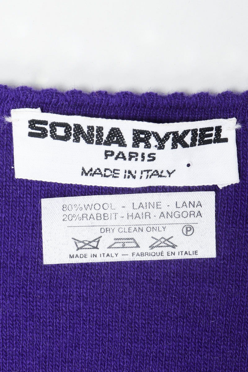 Vintage Sonia Rykiel label on purple