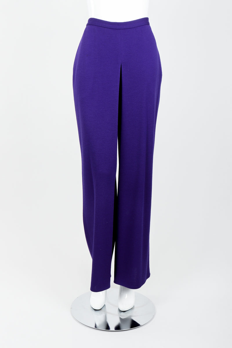 Vintage Sonia Rykiel Purple Knit Relaxed Straight Pant on mannequin front at Recess