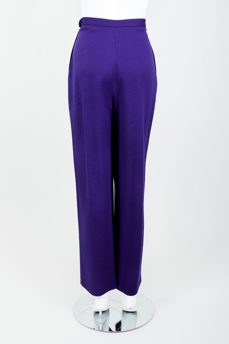 Vintage Sonia Rykiel Purple Knit Relaxed Straight Pant on mannequin back at Recess