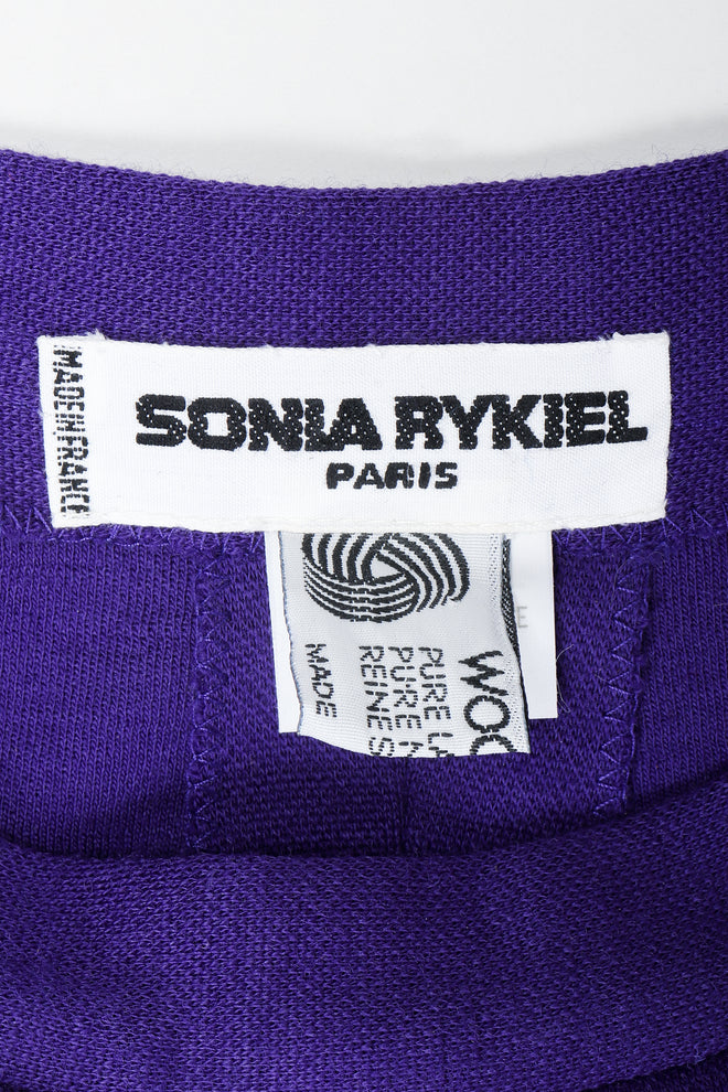 Vintage Sonia Rykiel label on purple