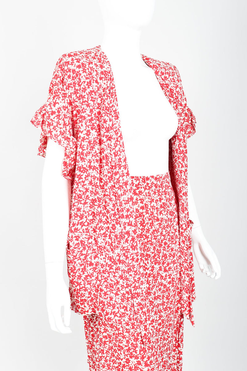 Vintage Sonia Rykiel Graphic Wraparound Top & Skirt Set Angled Crop at Recess